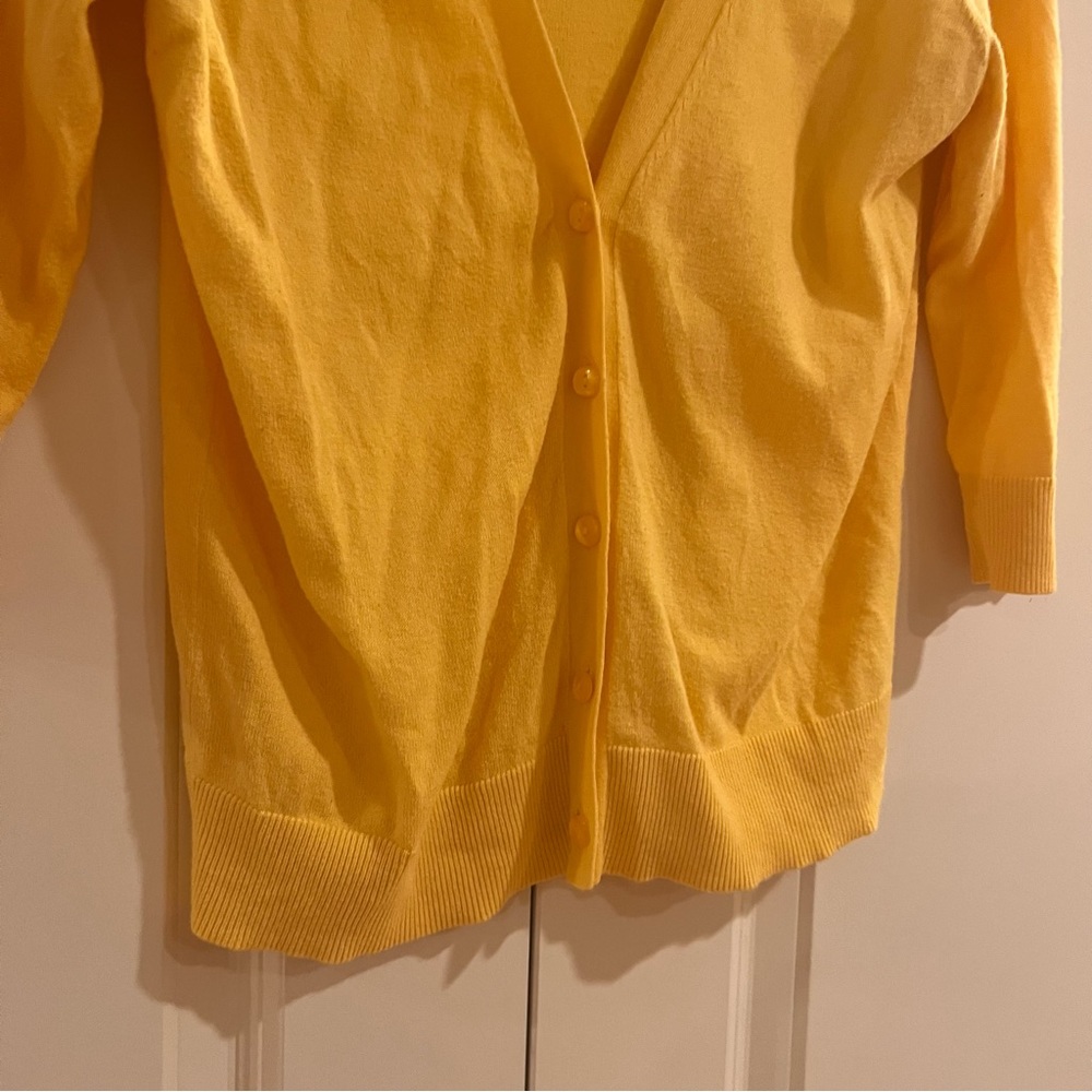 Gap - Yellow Button Down V-Neck Cardigan - image 5